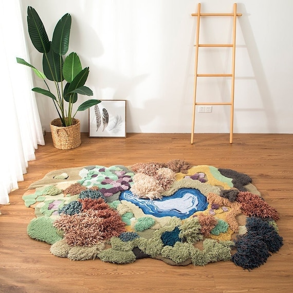 Moss Rugs, Grass Rugs Carpet,turfted Wool Rugs,handmade Rugs,3d