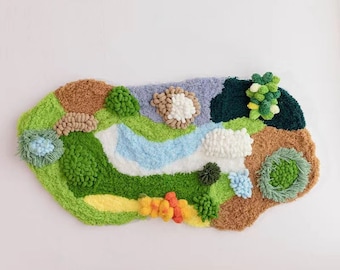 DIY Moss Carpet Kit Latch Hook Kit for Beside Rug DIY Wall Hanging Art ,Crafter's Gift.DIY Crafts gift