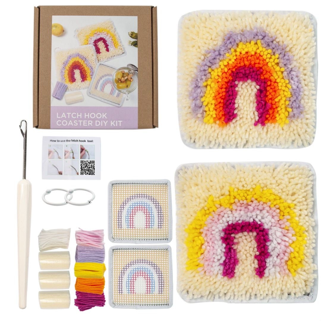 2 Pack Rainbow Latch Hook Kits, Coaster Sewing Set Craft For Starter Diy  Making Kit, Diy Crafts Gift - Yahoo Shopping