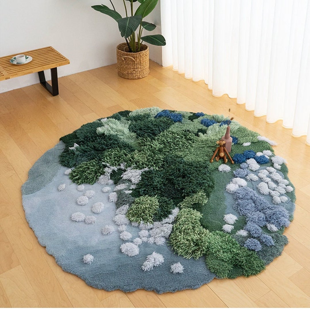 Realistic 3d Large Moss Rug Meadow Rug Garden Rug Grass -  in 2023
