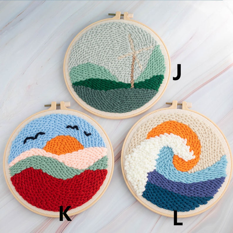 Punch Needle Beginner Full Kits Punch Needle Tool Threader Etsy