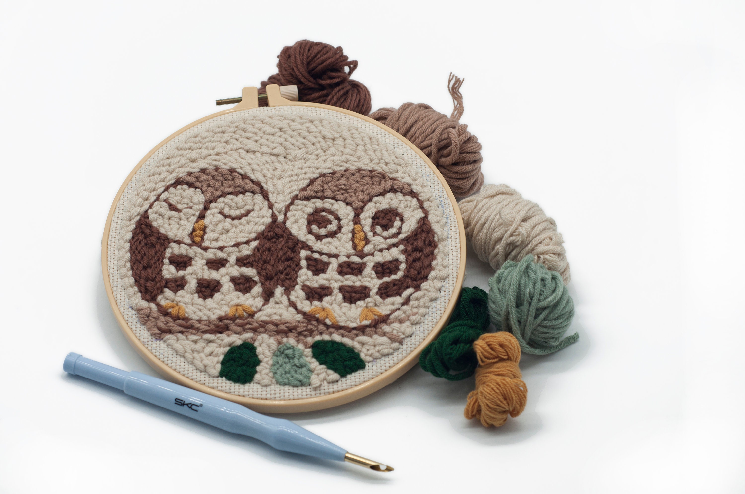 Owl Pattern Punch Needle Embroidery Kits Easy To Use Diy - Temu