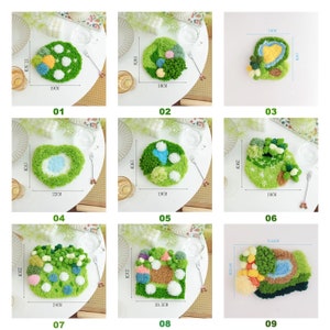 DIY Moss Hooking Coaster Full Kit for Starter Forest Punch Coaster Making Kit,Handmade Coaster Kit,DIY Crafts gift