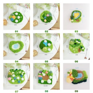 DIY Moss Punch Needle Coaster Full Kit for Starter Forest Punch Coaster Making Kit,Handmade Coaster Kit,DIY Crafts gift