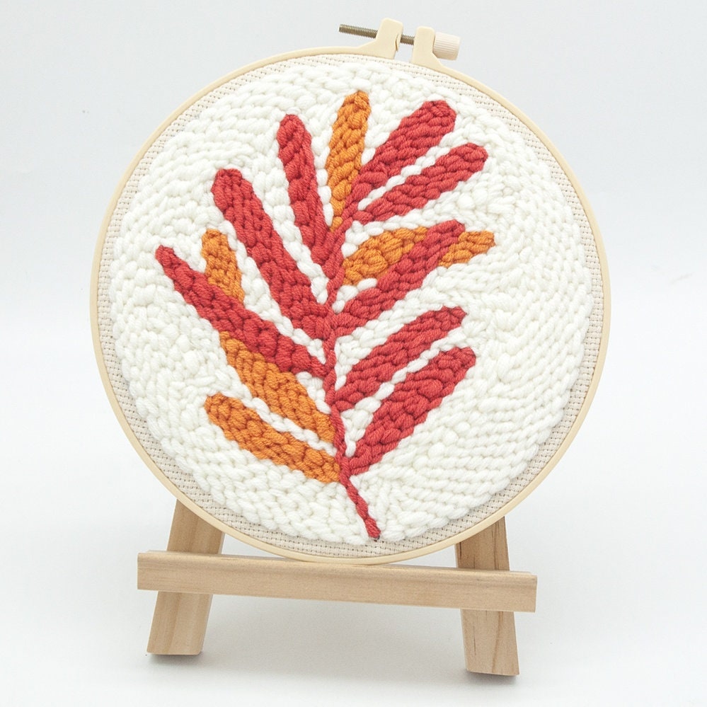 Leaf Punch Needle Full Kits for Beginner With Pattern Threader Etsy