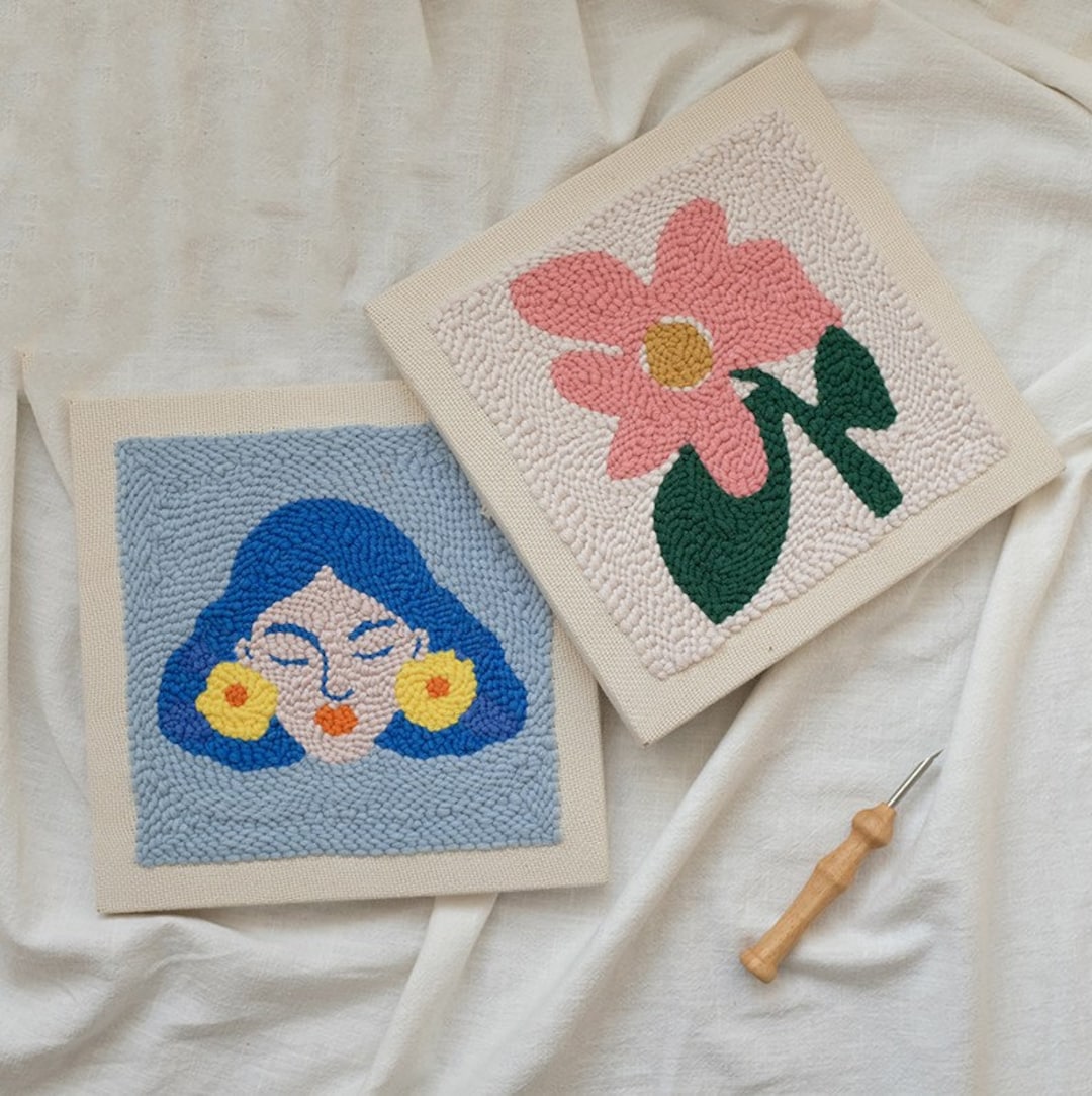 Women Art Punch Needle Kit for Wall Decor, Punch Embroidery Kit, DIY ...