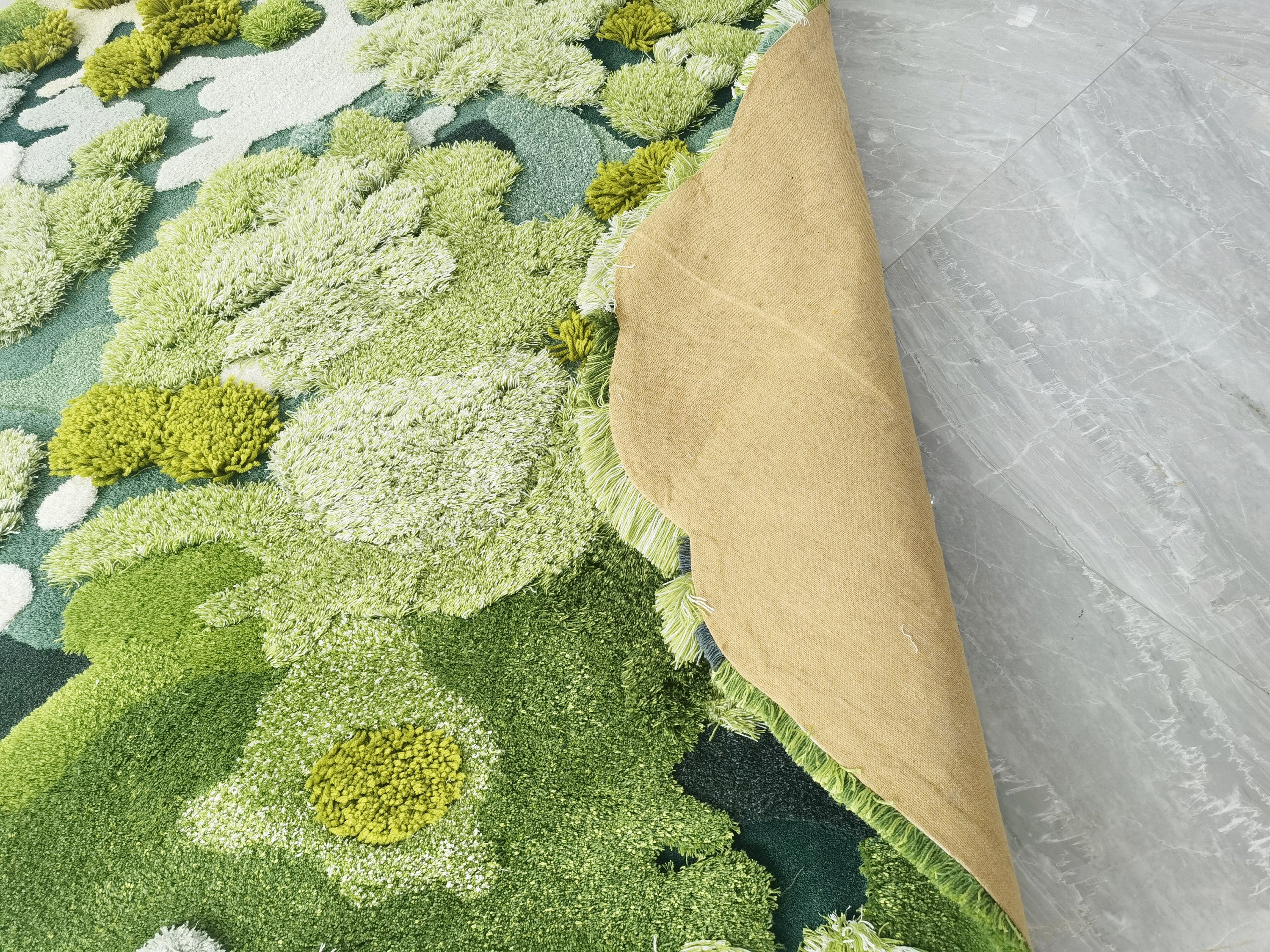 Car Rug Forest Custom Forest Rugs,hand Turfted Wool Rugs,moss Forest Rugs Carpet,kids ...