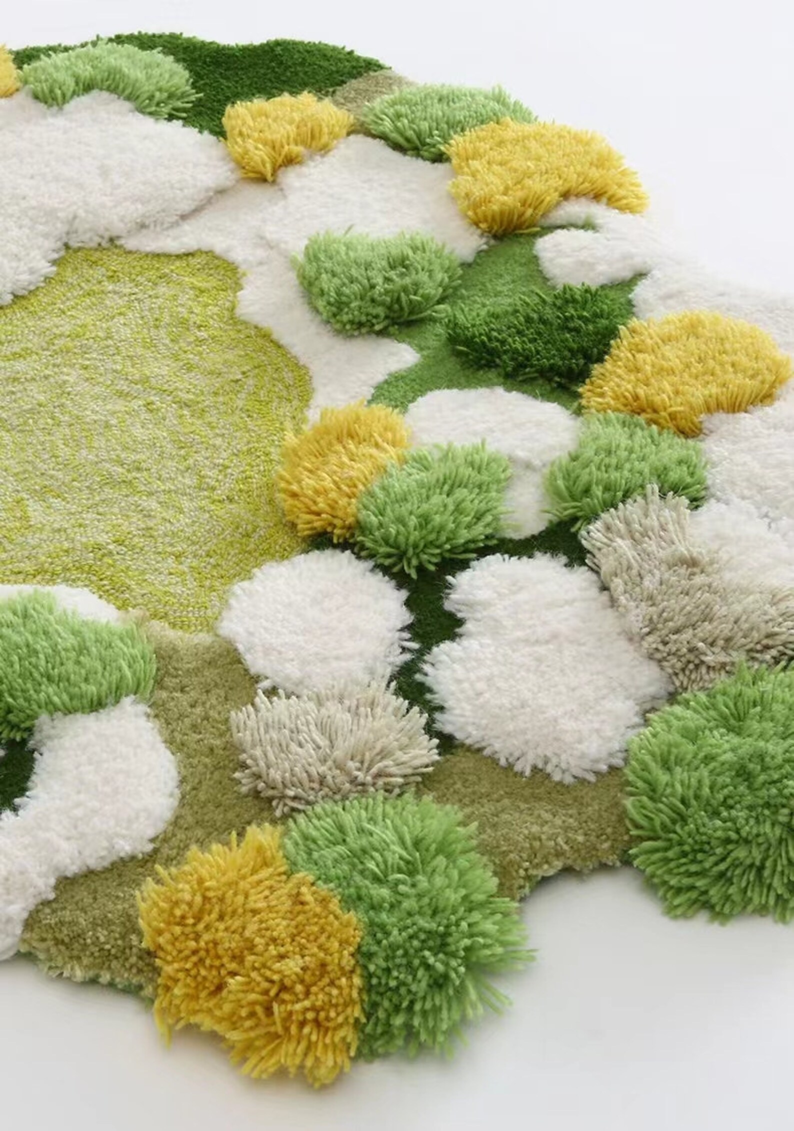 White&green Moss Rug Hand Turfted Wool Rugs Carpet pets Etsy