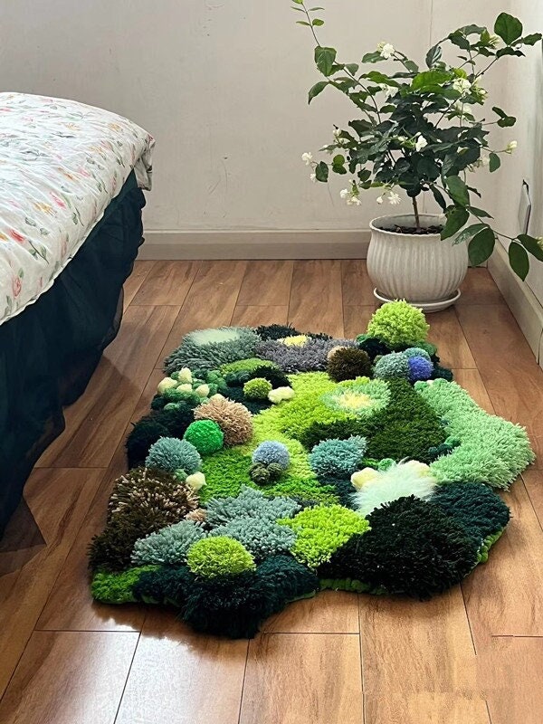 Wonder Forest Rugs 3D Area Abstract Rugs Hand Hooked Moss Rugs Handmade ...