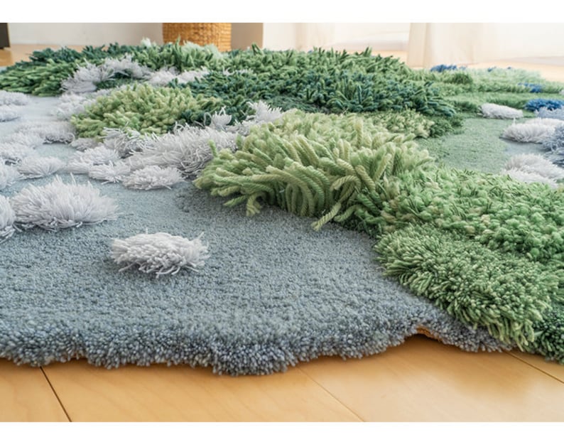 Moss Rugs Hand Turfted Wool Rugs Carpet for Kid's Etsy