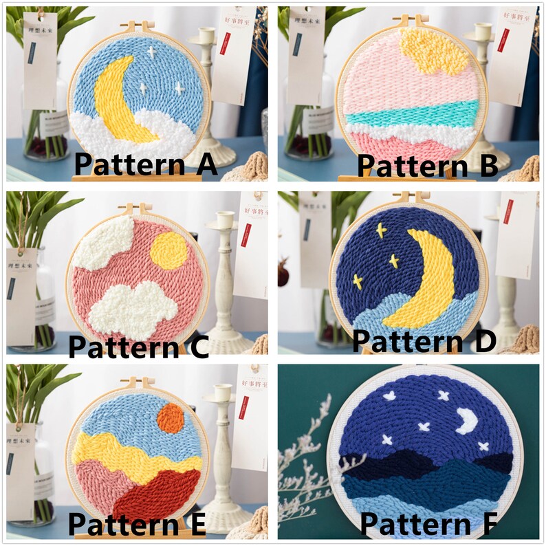 Punch Needle Beginner Full Kits Punch Needle Tool Threader Etsy