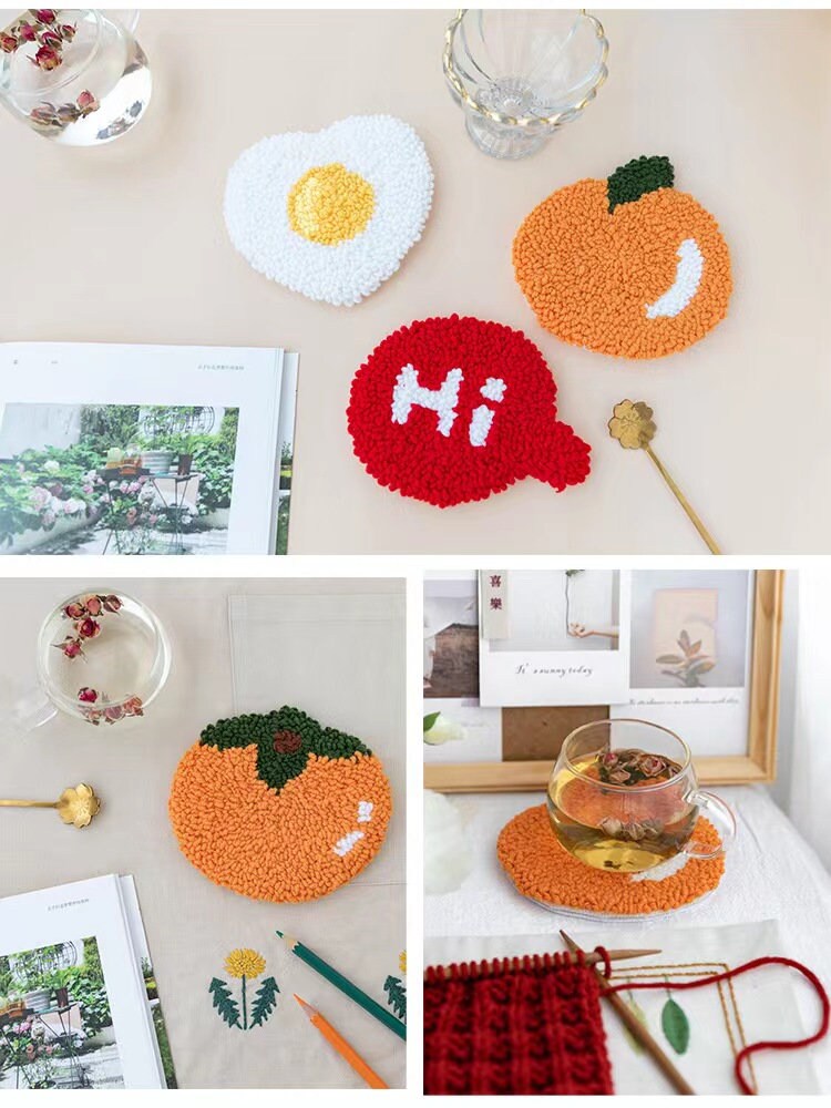 Fruits Punch Needle Coaster Full Kit for Starter DIY Punch Coaster ...
