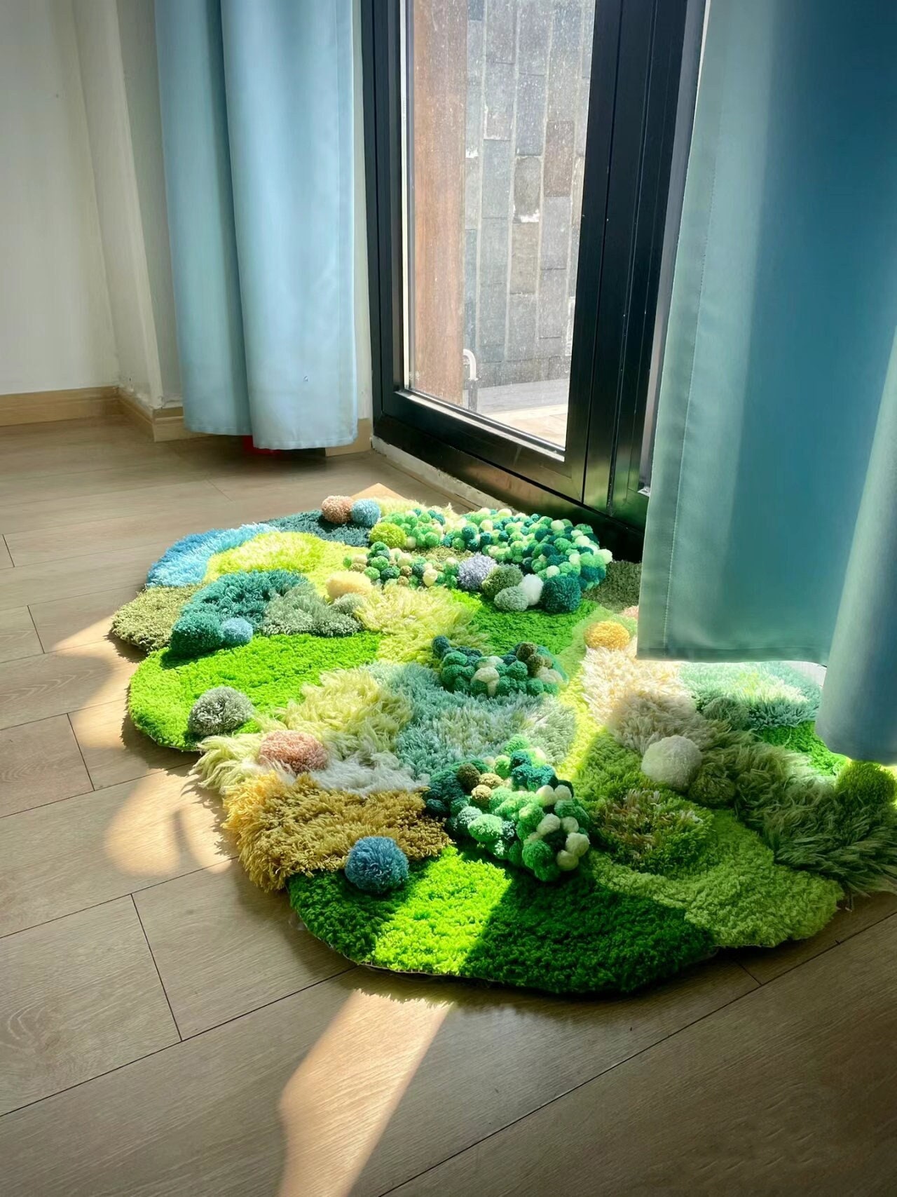 Custom Latch Hook Rugs,green Moss Rugs,moss Forest Rugs