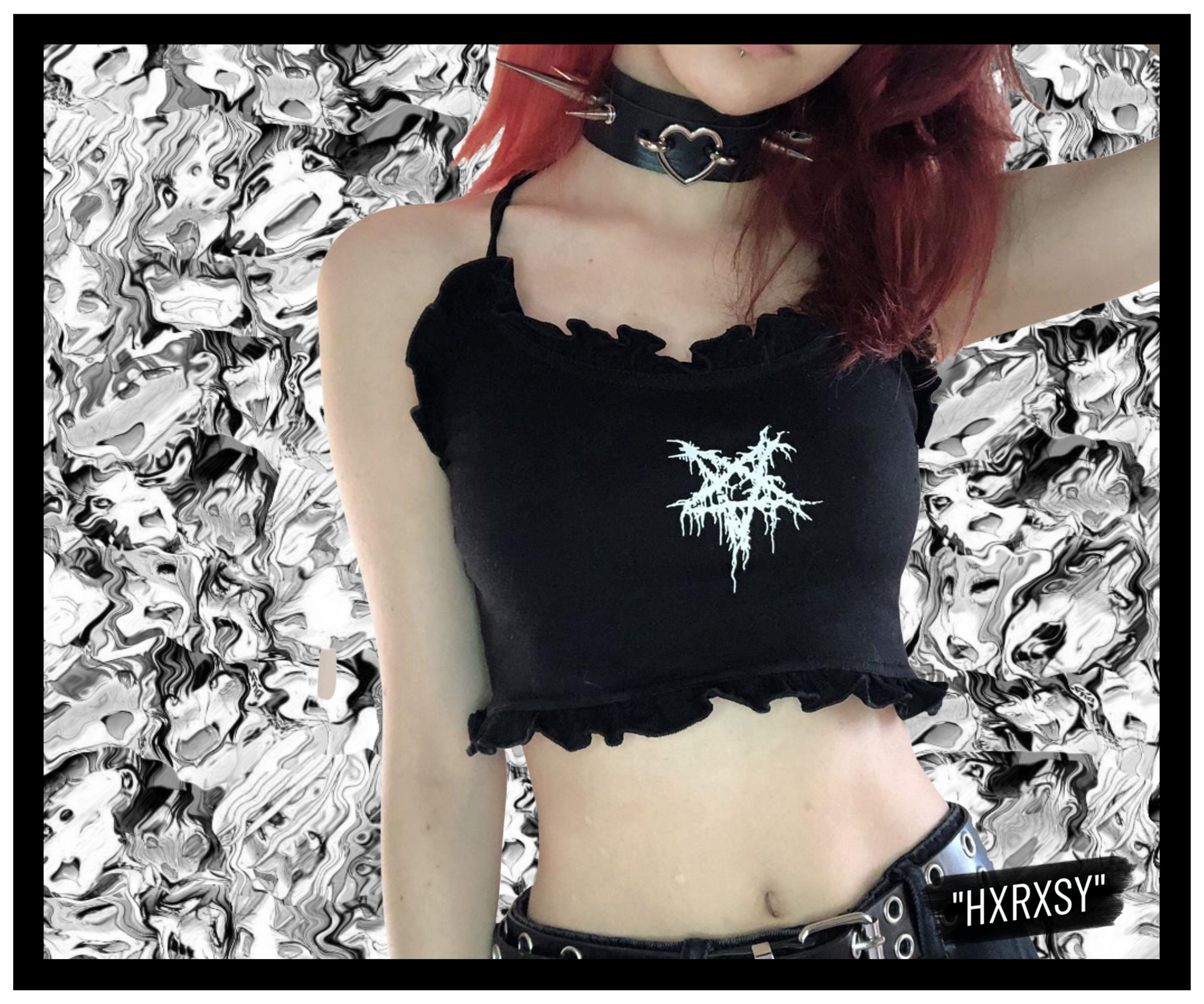 black top with white frill
