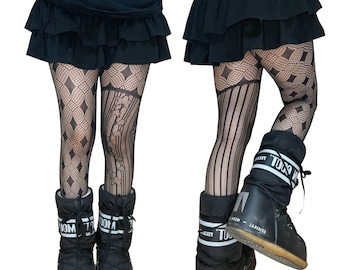 Black Alternative Asymmetric Tights