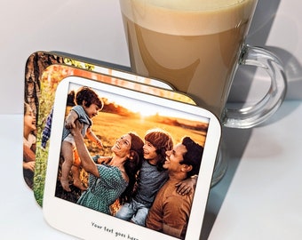 Personalized Photo Coasters: Custom Hardwood, Round or Square