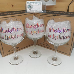 Personalized Gin Glass: Rose Gold Chrome Vinyl, Custom Text