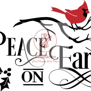 Pace sulla terra Design SVG PNG Nero Bianco Download istantaneo per artigianato fai da te Cricut Silhouette camicie tazze regali Decor arte carina