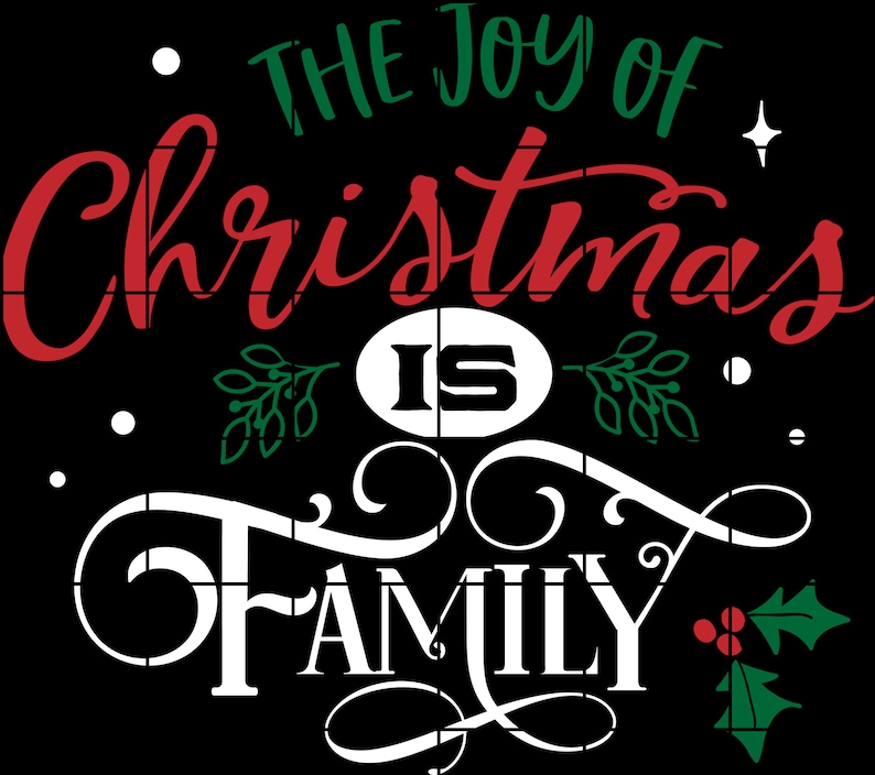 The Joy of Christmas is Family Design PNG B&W Color INSTANT  Etsy