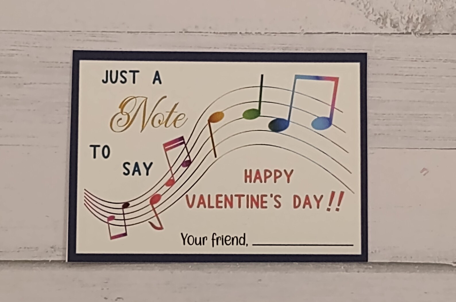 Music Theme Valentine Cards for Kids Printable Instant Download Valentine's Day Etsy