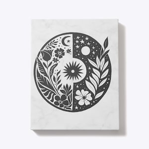 Pagan / Folkish / Flower Themed Linocut (Digital)