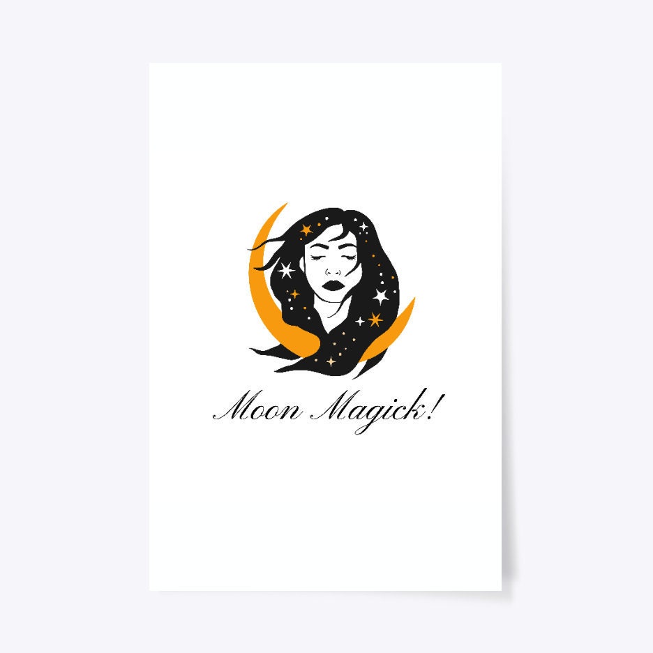 Moon Magick Witch Digital Download # SVG # PNG # JPG # Pdf