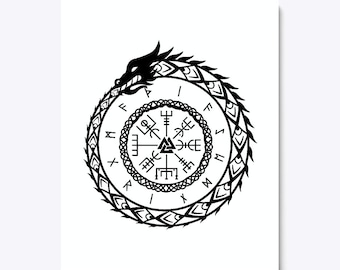 ヴェグヴィシル / ルーン / ドラゴン / デジタル デザイン #SVG #PNG