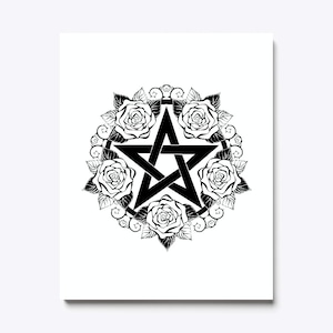 Digital Download - Flower Entwined Pentacle #SVG