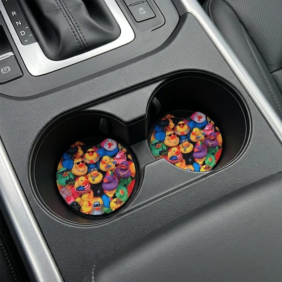 Rubber Duck 2 Pack Car Coasters Neoprene Vehicle Coaster Set