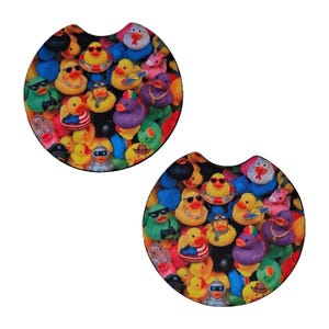Rubber Duck 2 Pack Car Coasters Neoprene Vehicle Coaster Set image 3