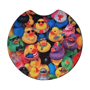 Rubber Duck 2 Pack Car Coasters Neoprene Vehicle Coaster Set image 4