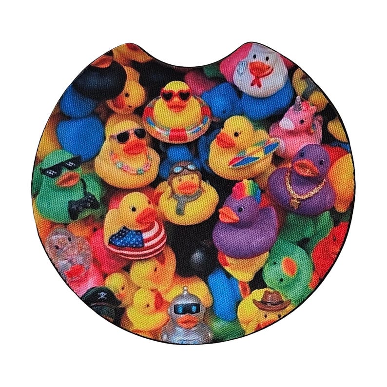 Rubber Duck 2 Pack Car Coasters Neoprene Vehicle Coaster Set image 4