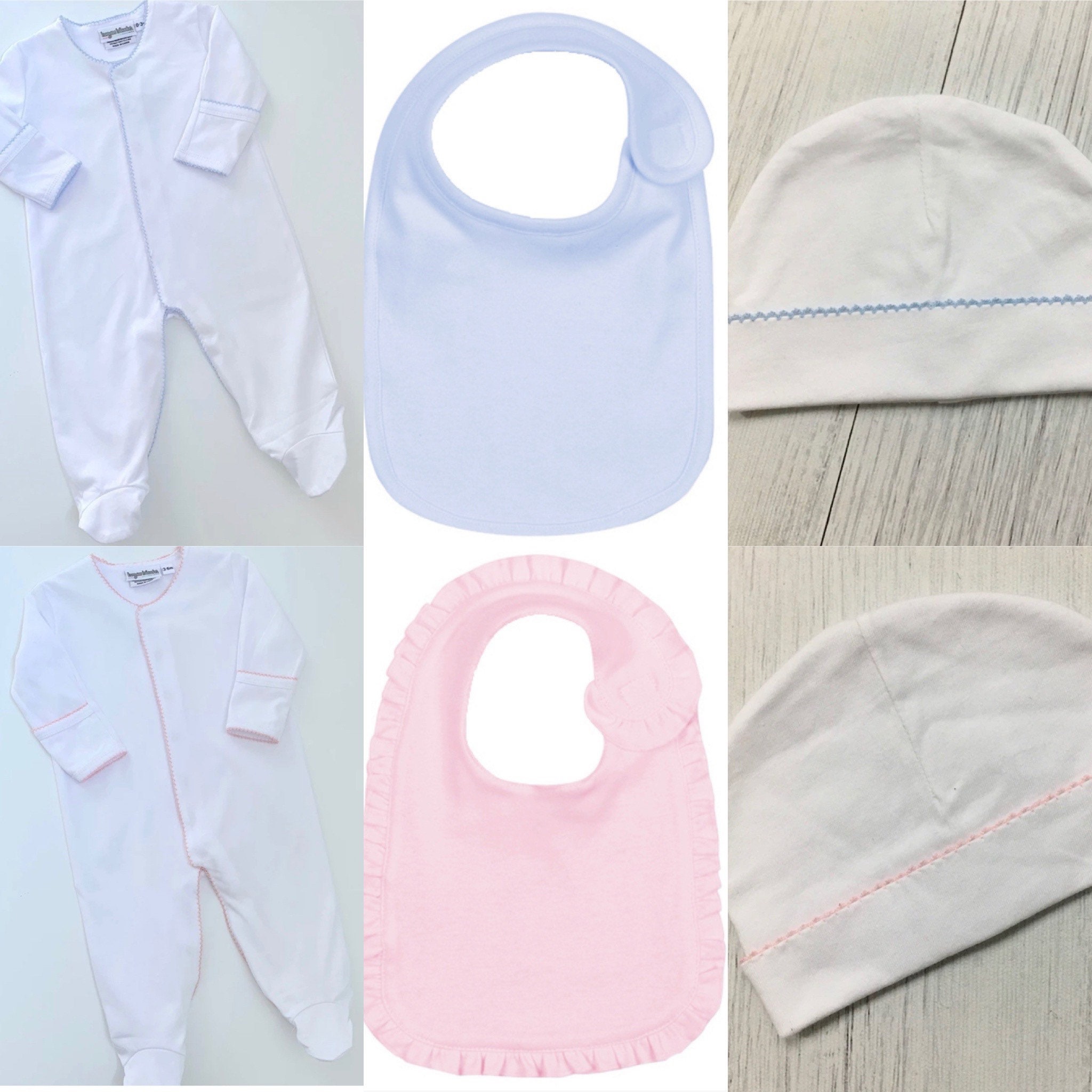 Newborn Set with Footie Baby Hat and Baby Bib Etsy