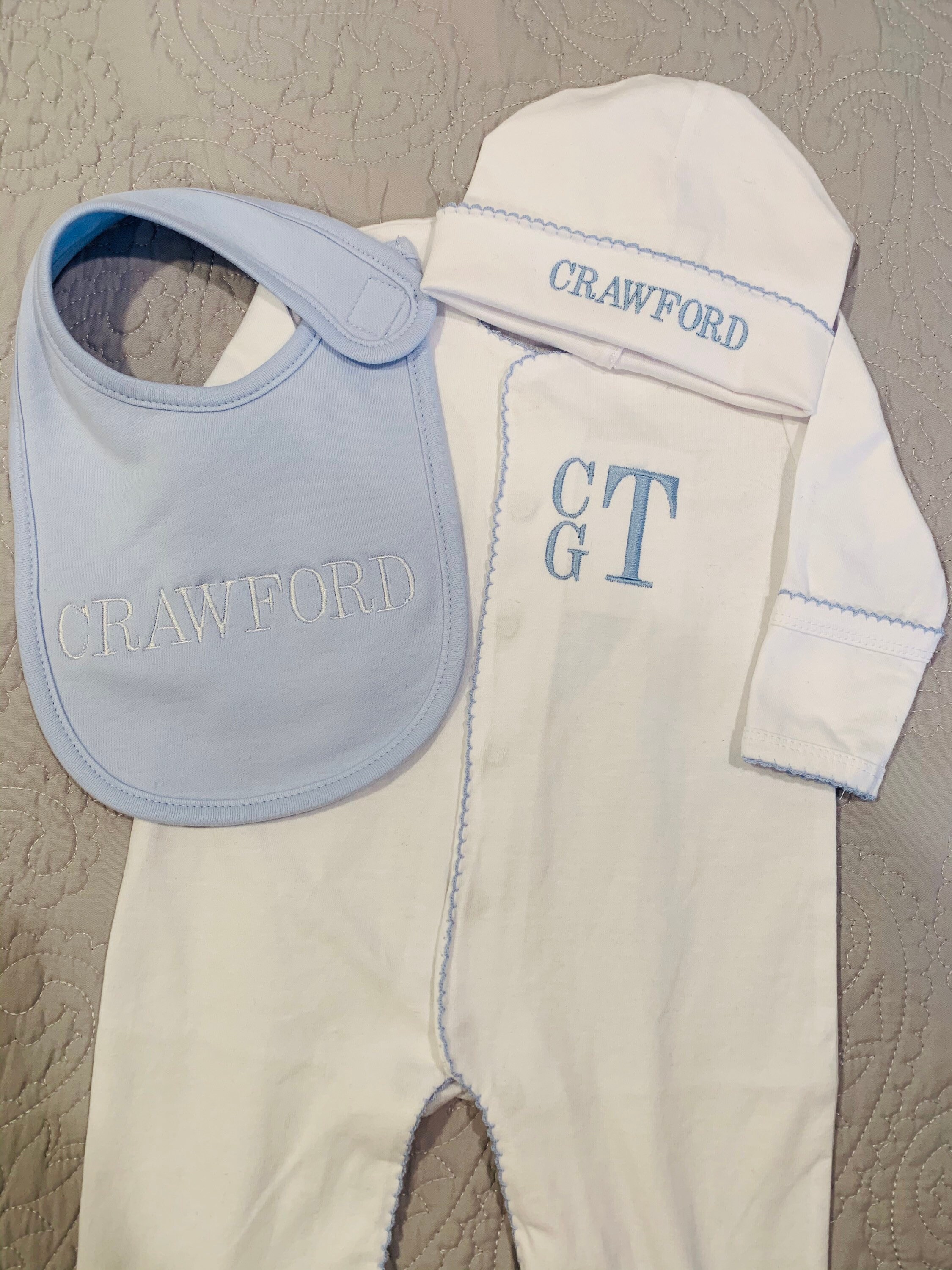 Newborn Set with Footie Baby Hat and Baby Bib Etsy