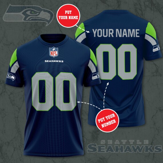 Seattle Seahawks Custom Jersey NFL Personalized Shirt NFL Etsy