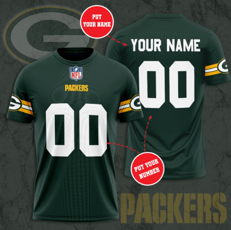 Green Bay Packers Custom Jersey NFL Personalized Shirt NFL Etsy