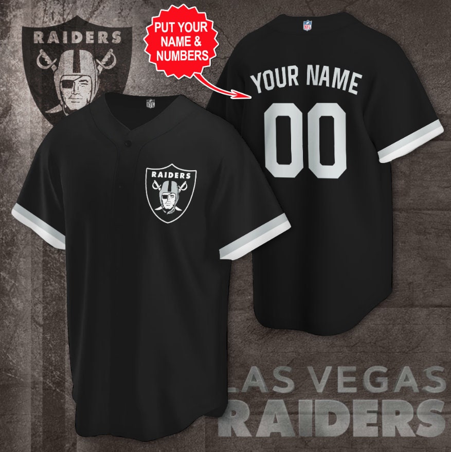 Las Vegas Raiders Custom Baseball Jersey NFL Personalized | Etsy
