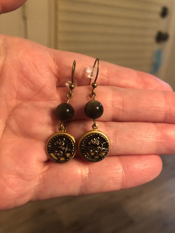 Metal Button Earrings