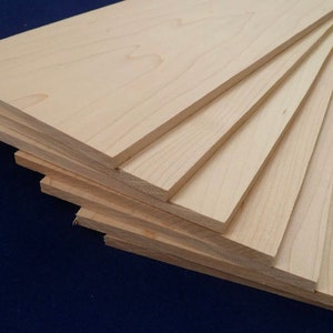 Solid Maple Wood sheets 340mm x 150mm x 3mm, 4mm, 6mm or 8mm