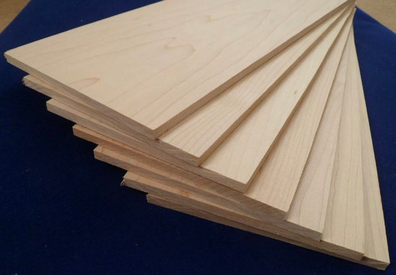 Solid Maple Wood sheets 340mm x 150mm x 3mm, 4mm, 6mm or 8mm