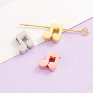 Stainless Steel Music Note Charm for Jewelry Making 5x13MM
