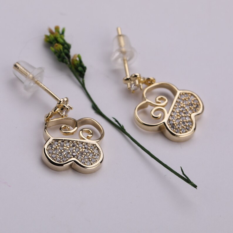 Cloud Pendant CZ Micro Pave Fashion Dangle Stud Earring Hoop Earrings with 925 Sterling Silver Post for Anniversary Birthday Gift