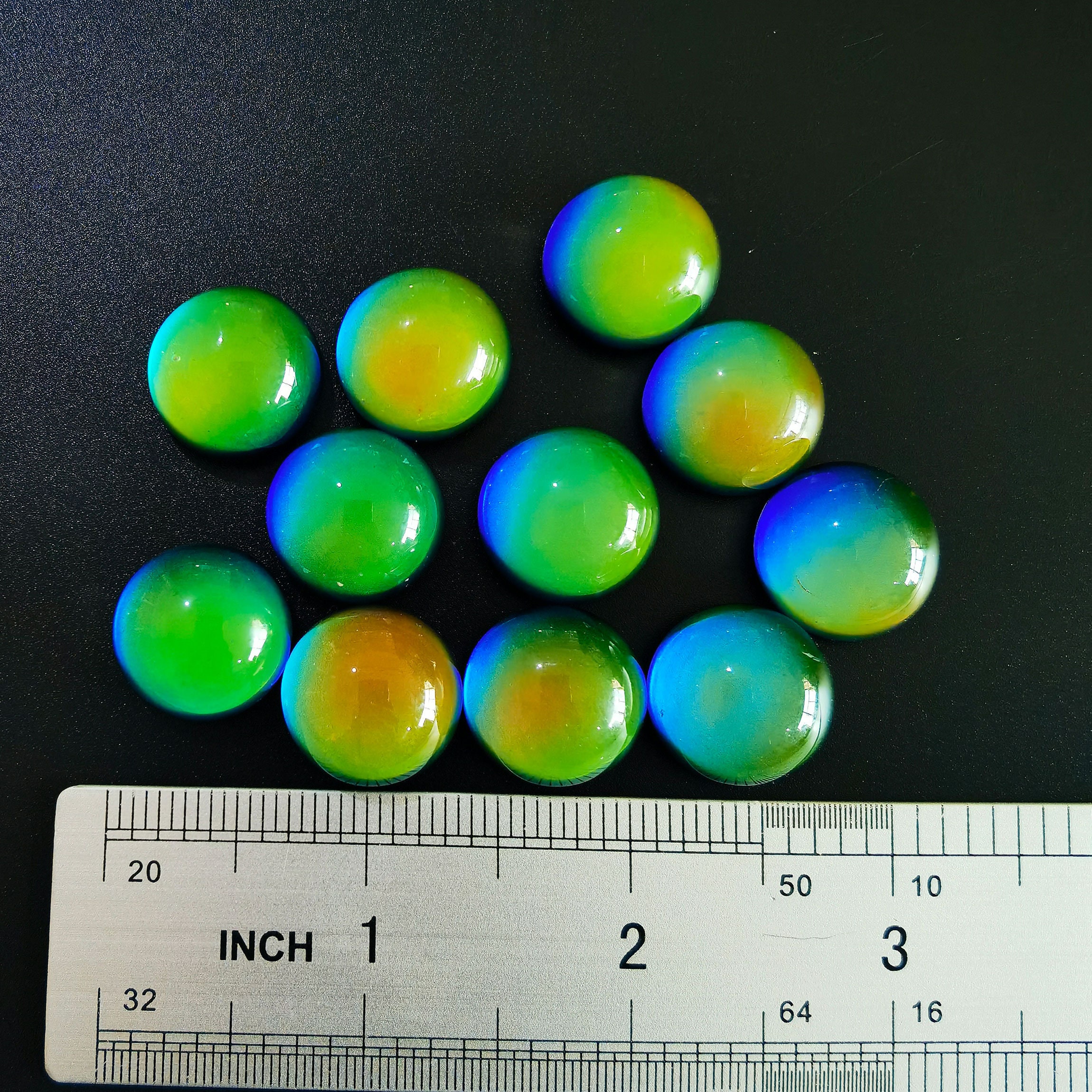 Round Cabochon Beads Changing Color by Temperature Mood Charm | Etsy