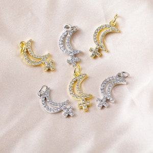 CZ Micro Pave 18K Gold Filled Lilith Charm Lilith Pendant DIY Dangle Charms for Bracelet Necklace Earring 9*16MM