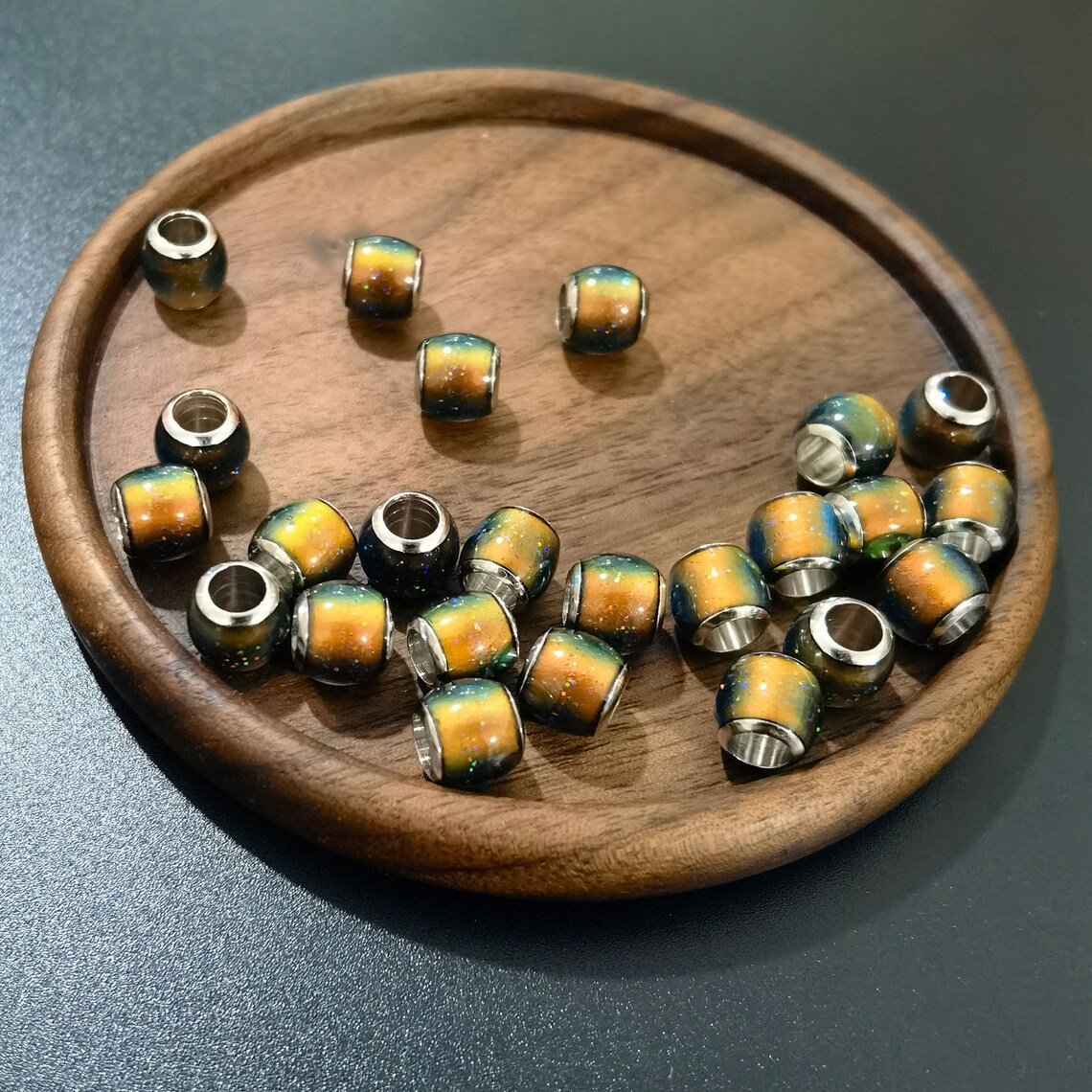 Round Cabochon Beads Changing Color by Temperature Mood Charm Etsy