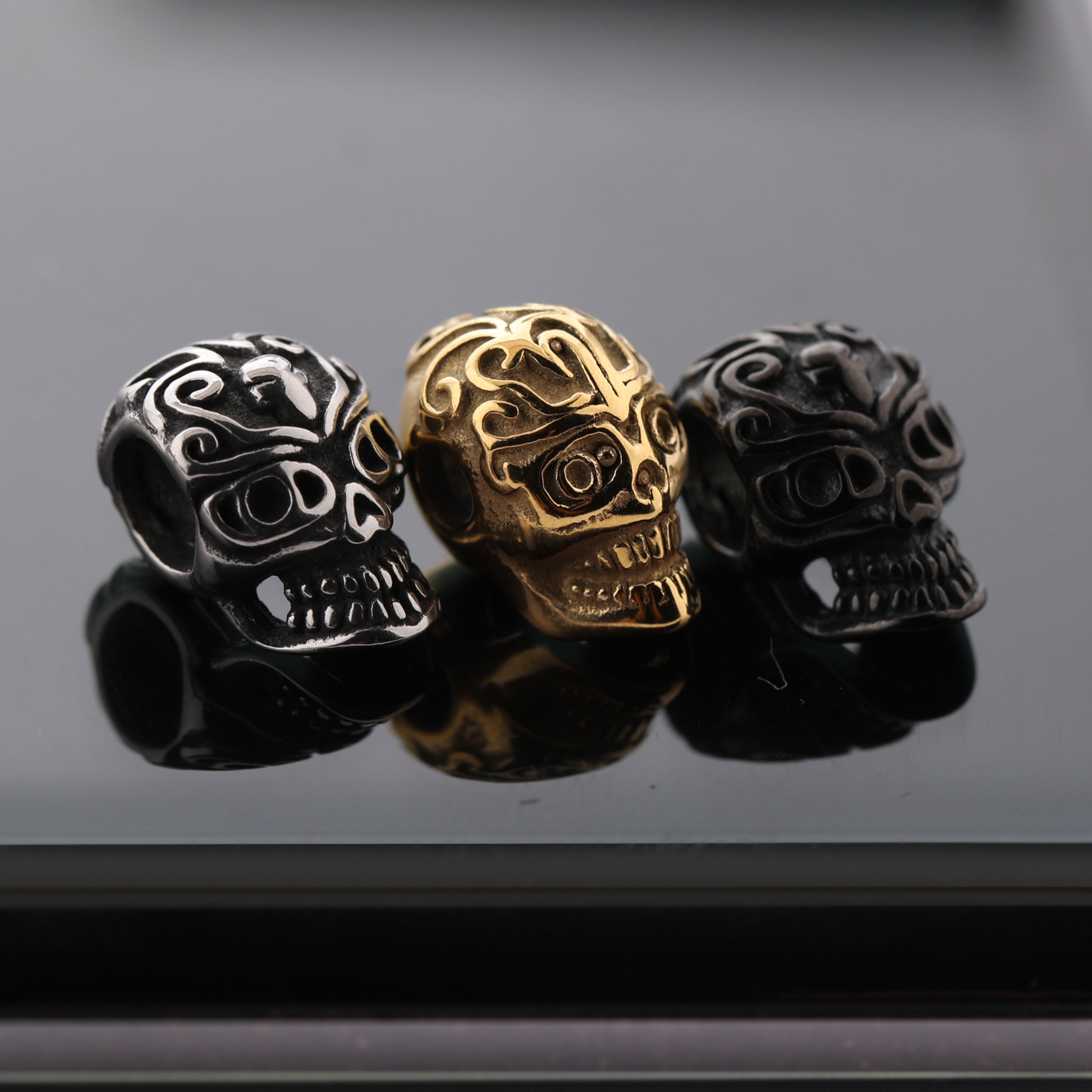 Stainless Steel DIY Skull Beads Charms for Jewelry Bracelet Etsy