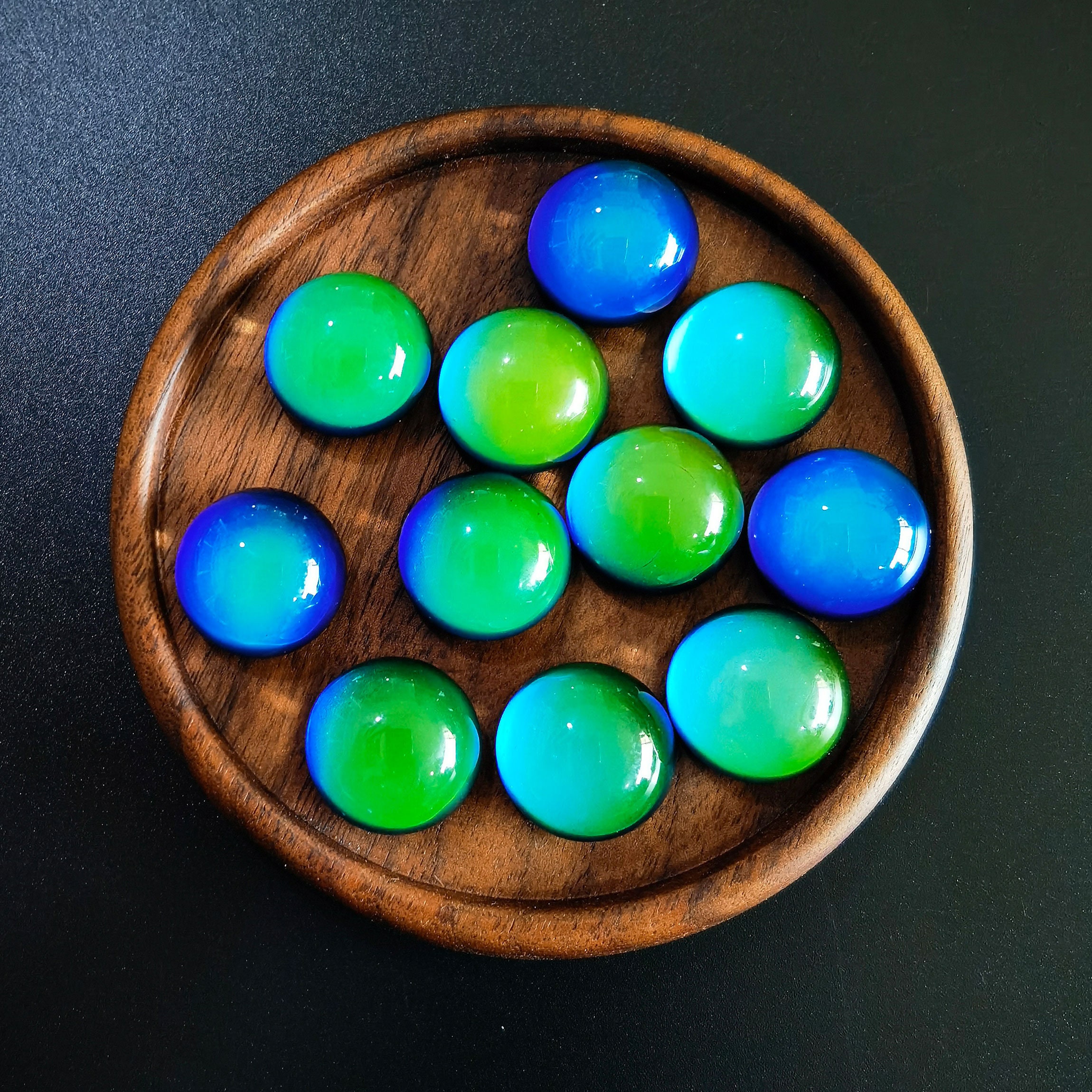 Round Cabochon Beads Changing Color by Temperature Mood Charm Etsy