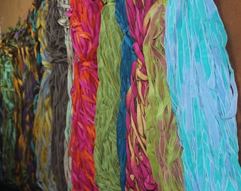 40 Colors 34 Inches Hand Dyed Silk Ribbons Bulk Ribbon Stringing Supplies Great for Bracelet Wraps and Necklaces