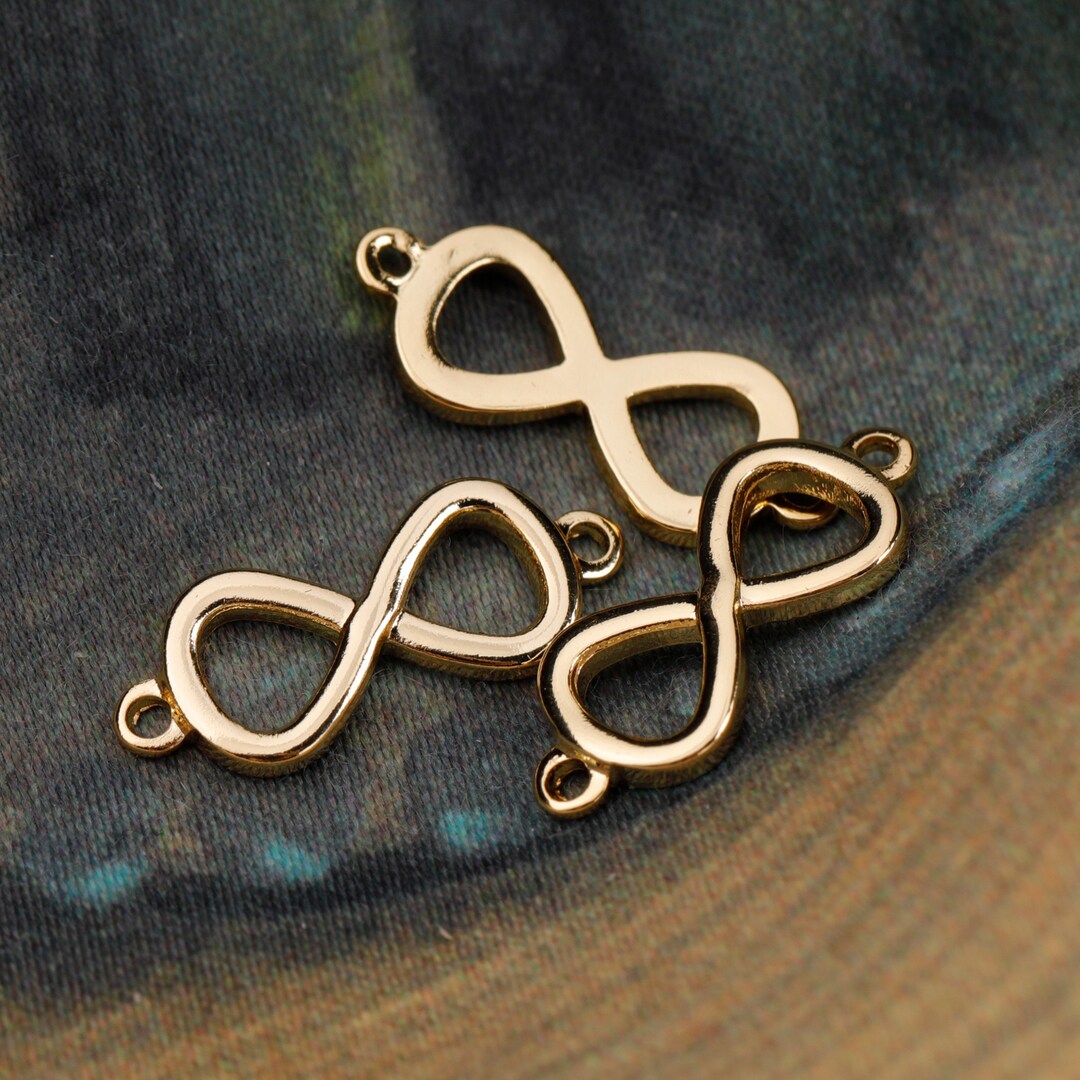 Shiny Infinity Connector 18k Gold Filled Infinity Charm Infinite Symbol ...