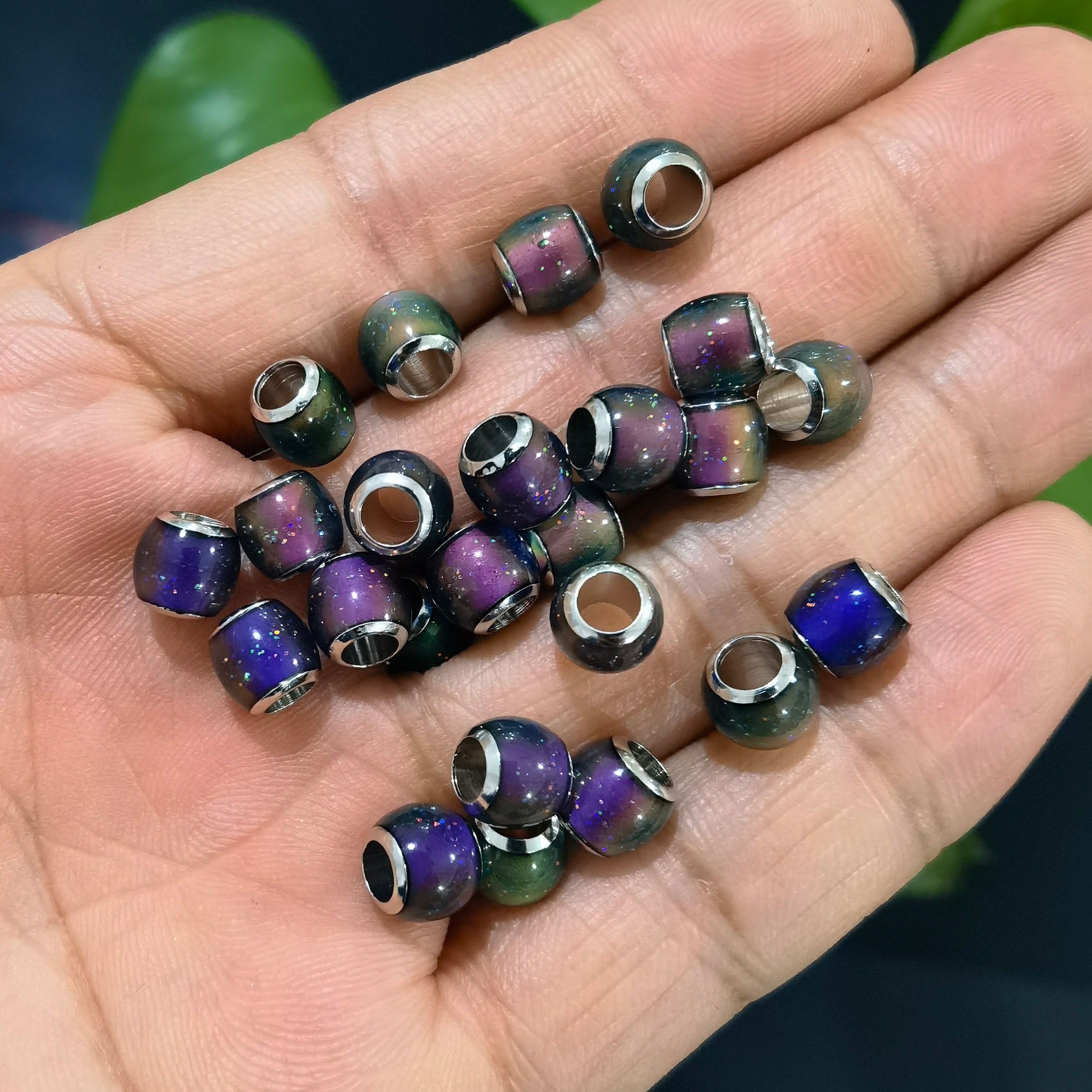 Round Cabochon Beads Changing Color by Temperature Mood Charm | Etsy